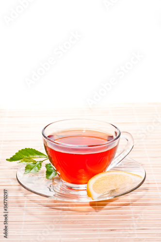 Hot tea with lemon