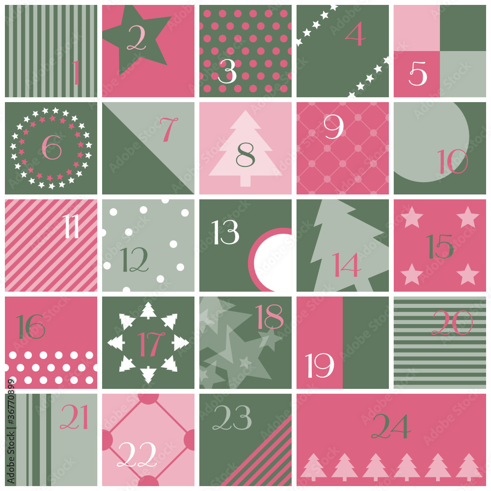 Advent Calendar Pink/Green