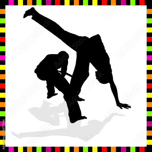 capoeira couple black silhouette