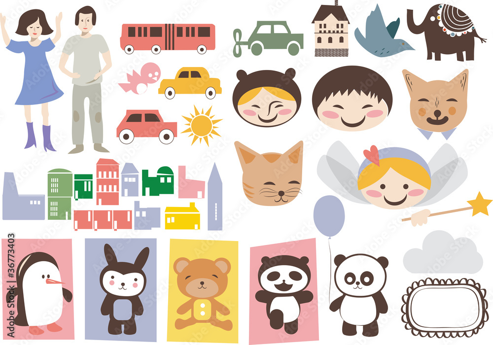 vector, children's set element vector, children's set element