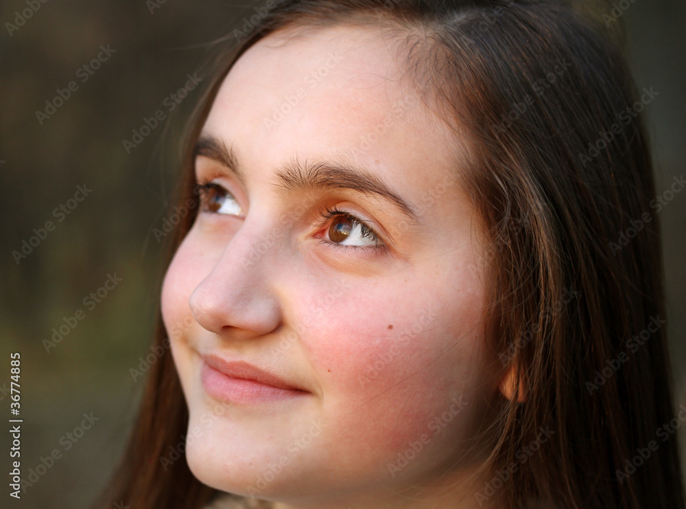 Fototapeta premium Close-up portrait of young beautiful girl