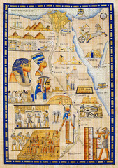 Fototapete Ägypten Antike Ägypten-Karte auf Papyrus gezeichnet  © Jose Ignacio Soto