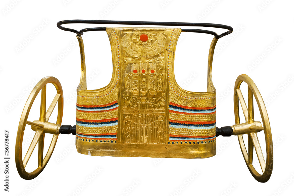 Naklejka premium Copy of Tutankhamen's ceremonial chariot isolated