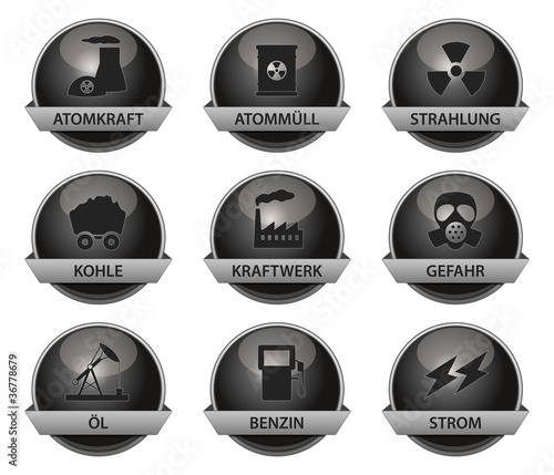 vector buttonset / black *** fossil energy sources
