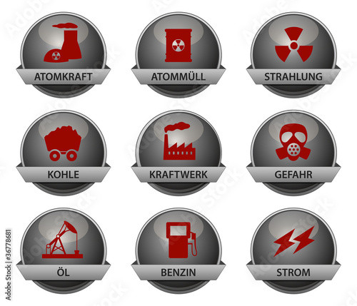 vector buttonset / grey *** fossil energy sources