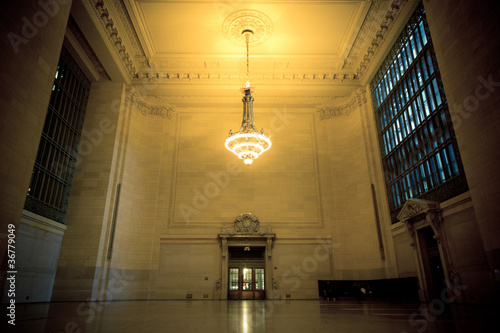 Elegant Empty Waiting Area in NYC's Grand Central Station