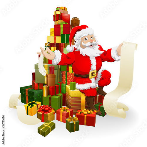 Santa with gifts list