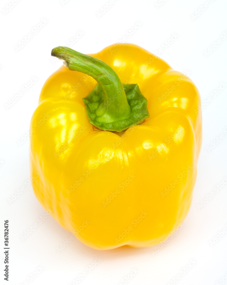 yellow pepper paprika on white background isolated yellow pepper paprika on white background isolated