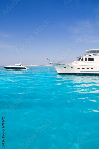 yatch in turquoise beach of Formentera © lunamarina
