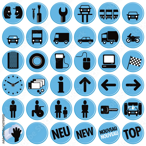 Werkstatt, Garage, Auto, Service, Werbung, Symbole