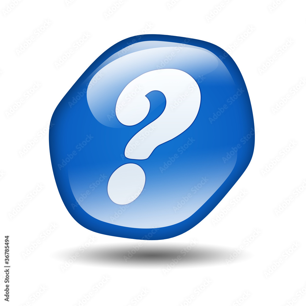 Boton brillante azul hexagonal simbolo interrogacion Boton brillante azul hexagonal simbolo interrogacion