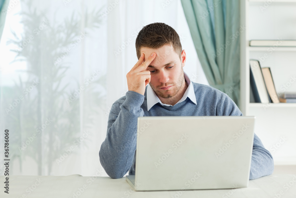 Tired businessman in his homeoffice Tired businessman in his homeoffice