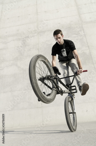Young BMX bicycle rider