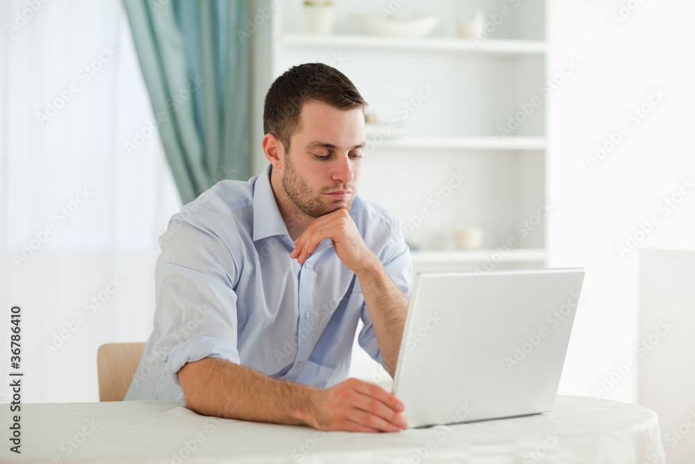 Businessman reading an e-mail Businessman reading an e-mail
