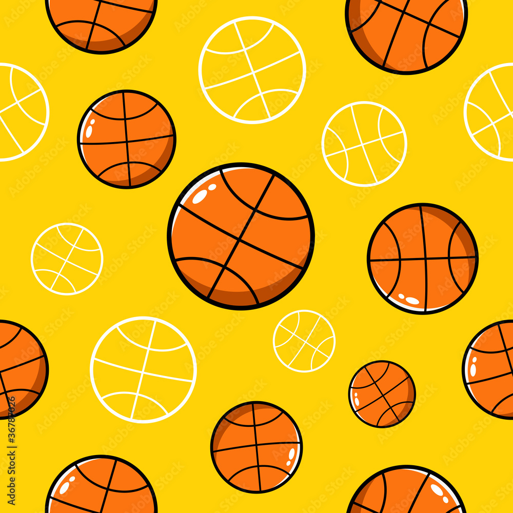 Seamless basketball vector pattern