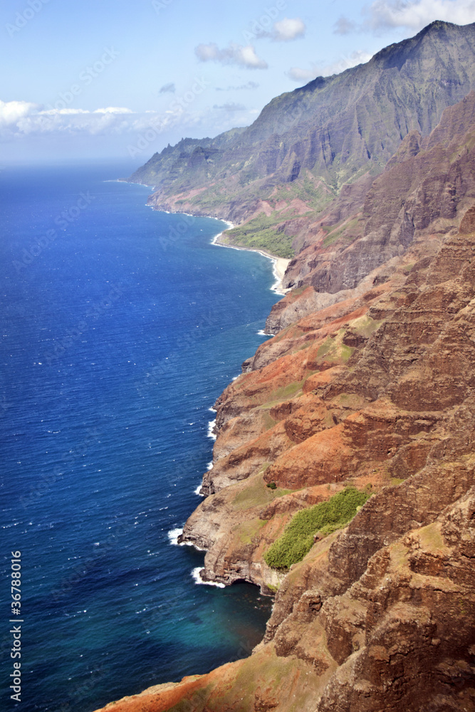 mountains fall into the ocean