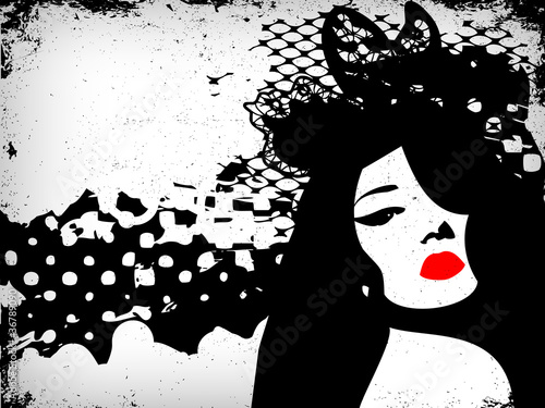 Woman image in grunge style