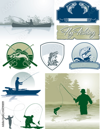 Fishing vector elements