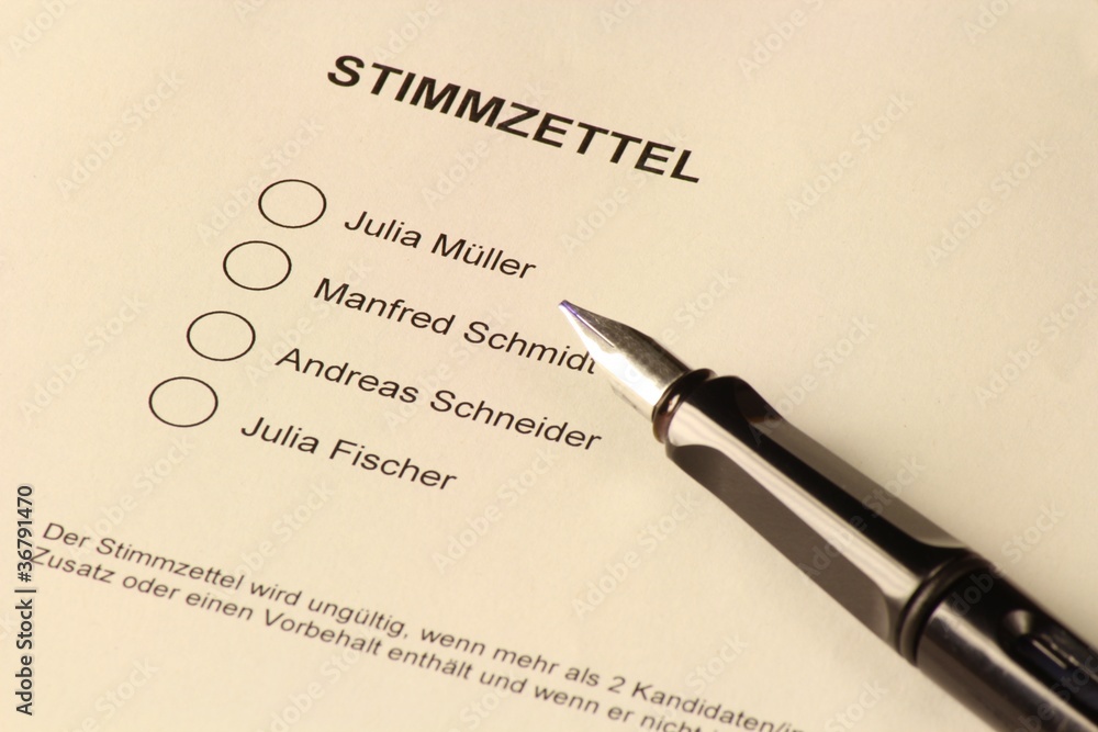 Stimmzettel Stimmzettel