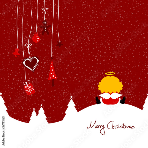 Sitting Angel & Hanging Symbols Red