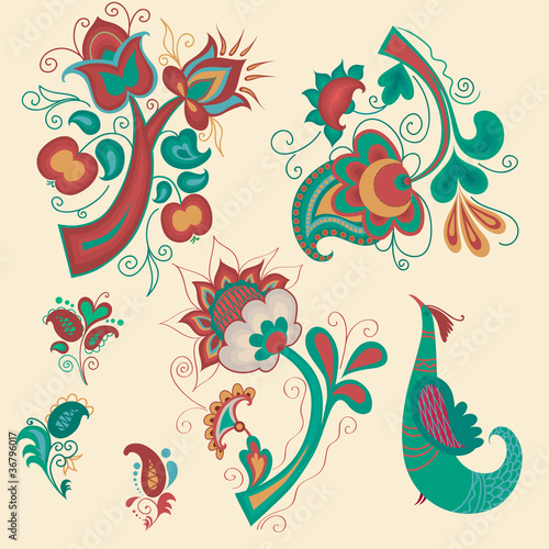 Collection of patterns in Russian style