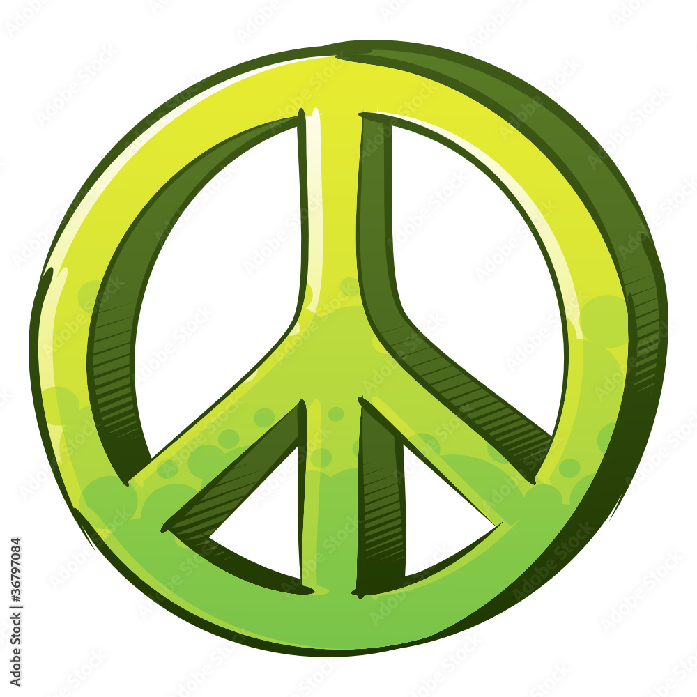 Symbol of peace created in sketch and graffiti style Symbol of peace created in sketch and graffiti style