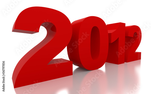 new year 2012 with clipping path