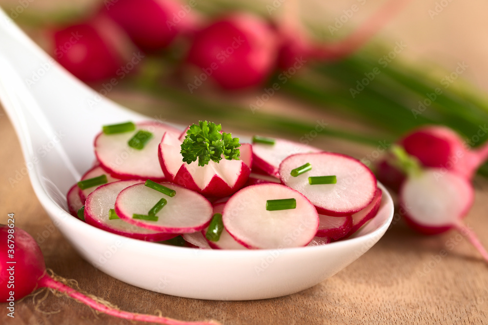 Fresh radish salad with chives Fresh radish salad with chives