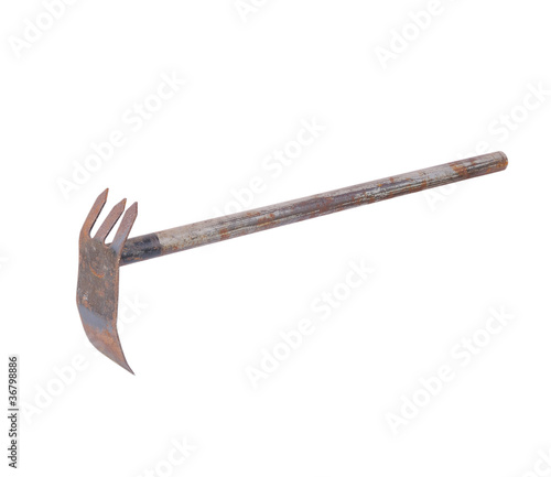 Fotografie gardening hoe on white background