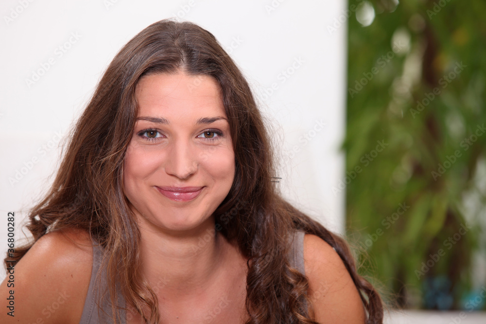 Brunette relaxing at home Brunette relaxing at home