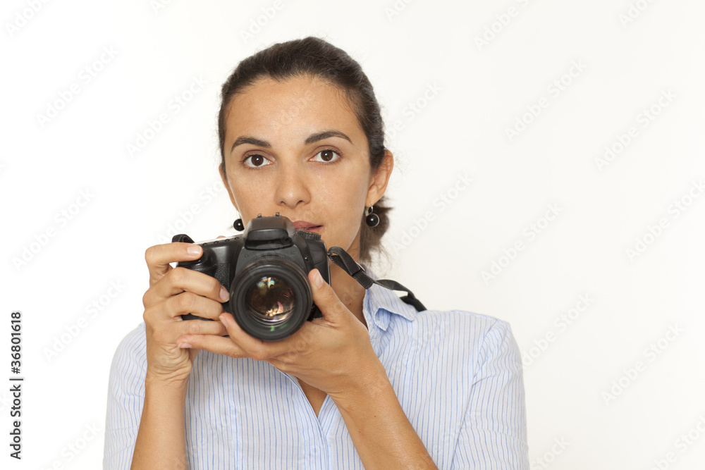 Frau fotografiert