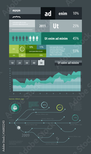 elements of infographics with metro map