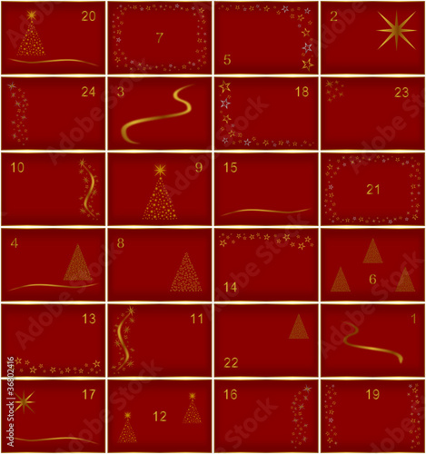 Rot-Goldener Adventskalender