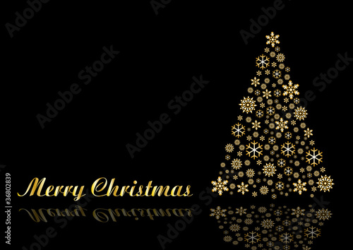 Abstract Golden Christmas Tree # Vector