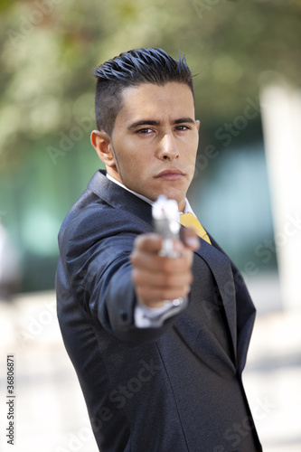 Security Businessman with a handgun