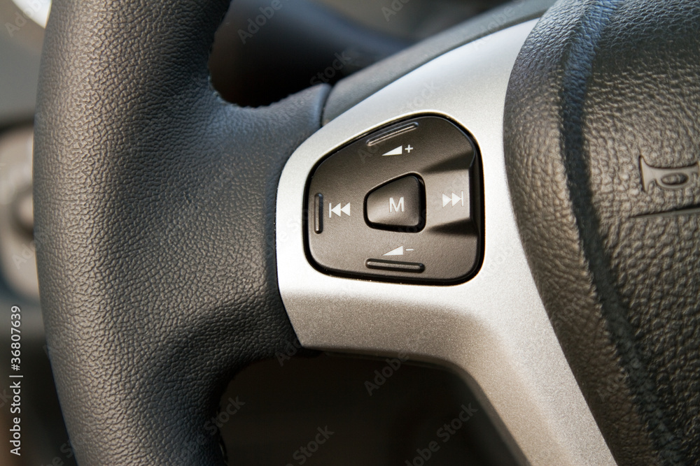 Audio control knob on steering wheel