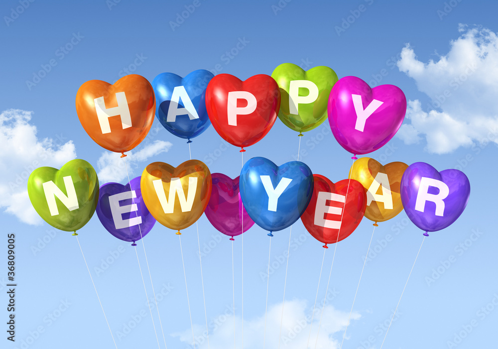 happy new year heart shaped balloons happy new year heart shaped balloons