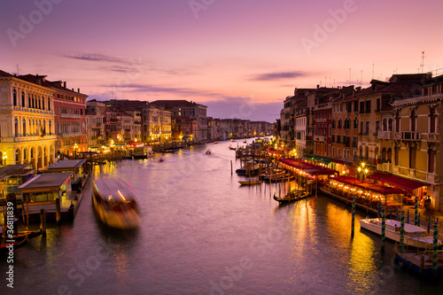 Canal Grande al tramonto a Venezia