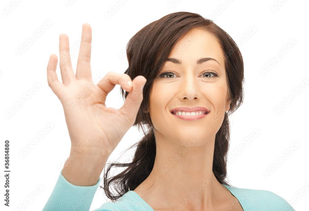 lovely teenage girl showing ok sign lovely teenage girl showing ok sign