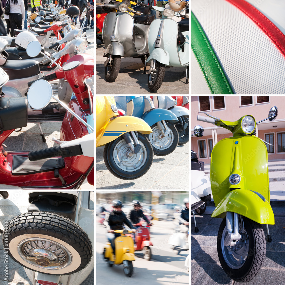Obraz premium Italian scooter collage