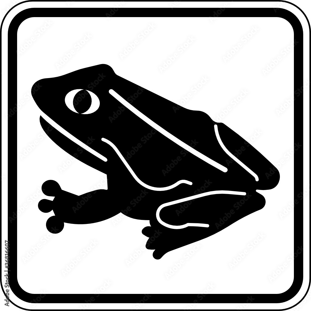 Frosch Amphibienwanderung Schild Zeichen Symbol Stock Vector | Adobe Stock