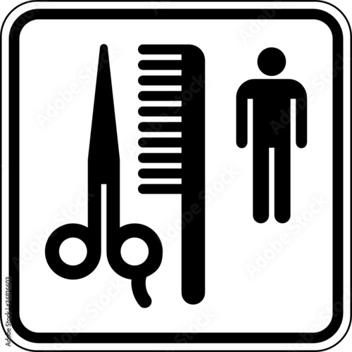 Friseursalon Frisör für Herren Schild Zeichen Symbol
