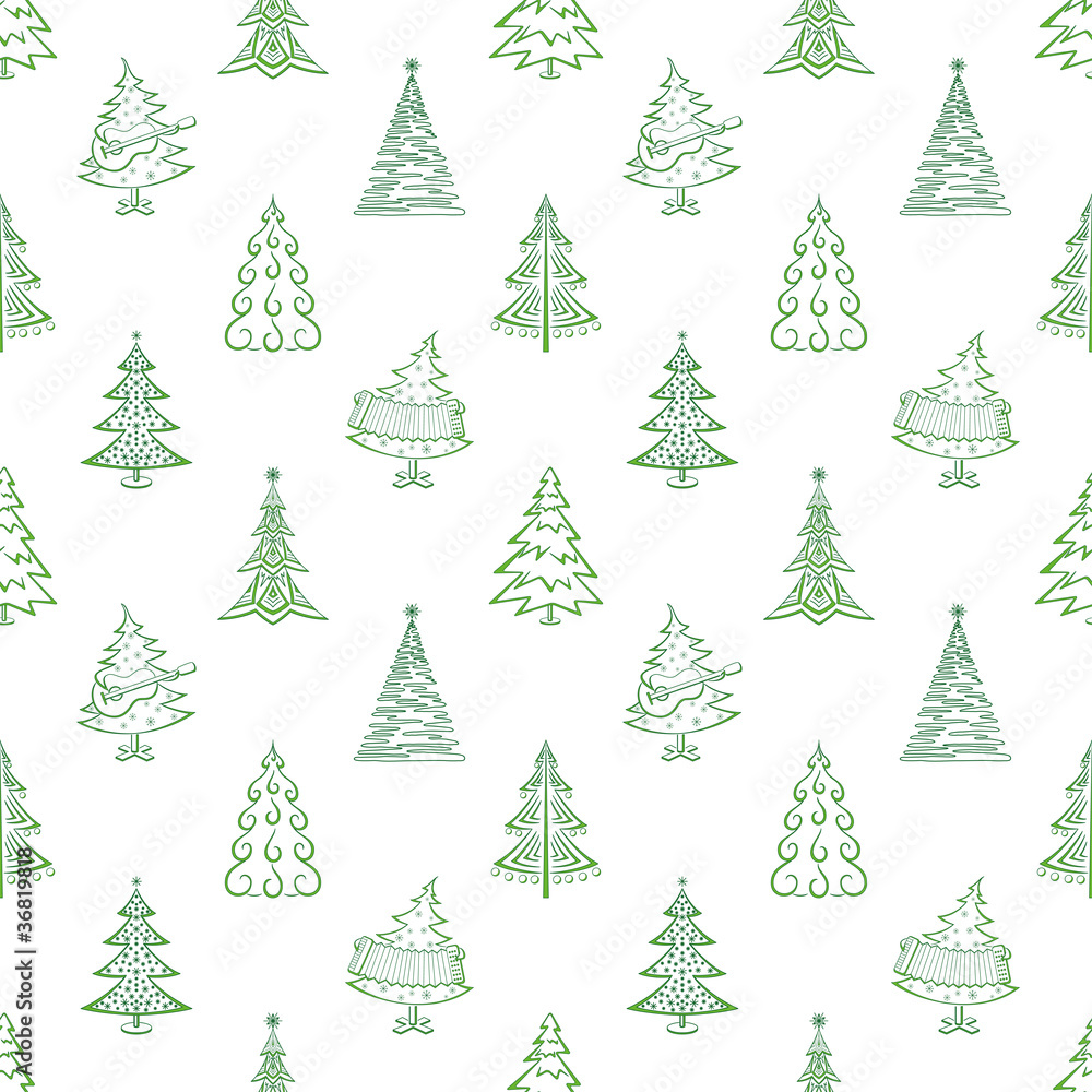 Christmas trees, seamless Christmas trees, seamless