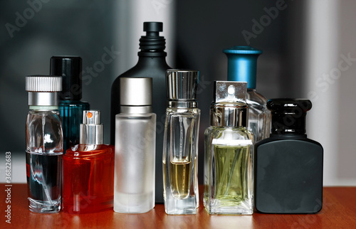 Colored perfume bottle