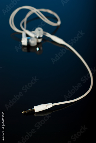 Closeup of earphones jack