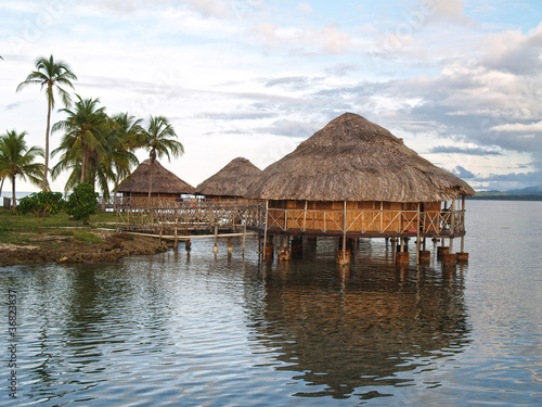 Lodges on the water in the San Blas Islands in Panama