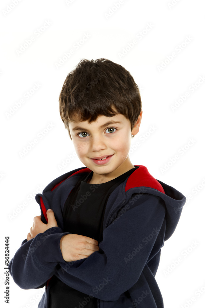 portrait of little boy on white background portrait of little boy on white background