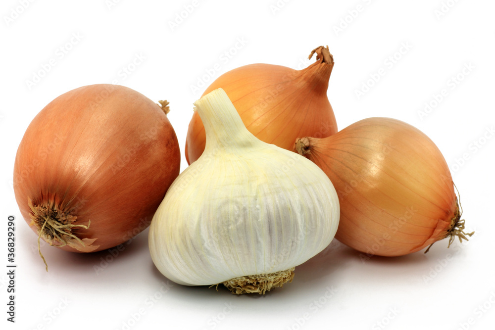 Fototapeta premium knoblauch mit zwiebeln