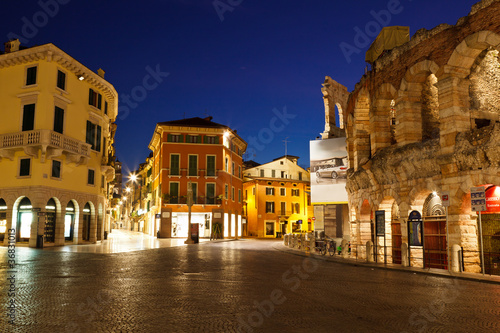 Piazza Bra and Ancient Amphitheater in Verona