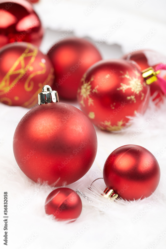 Christmas balls on the white background Christmas balls on the white background